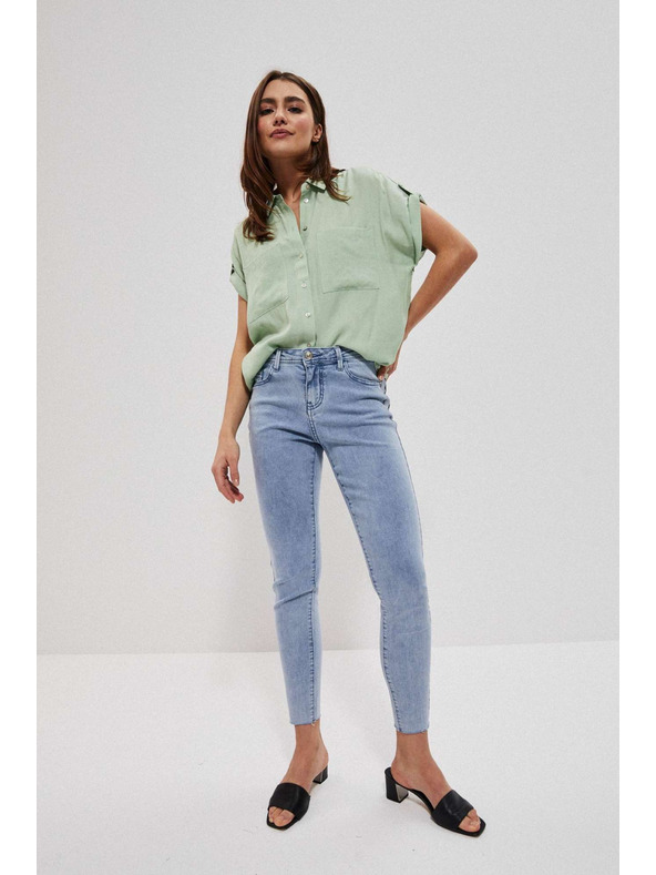 Moodo Svjetloplave traperice srednjeg struka s džepovima Moodo