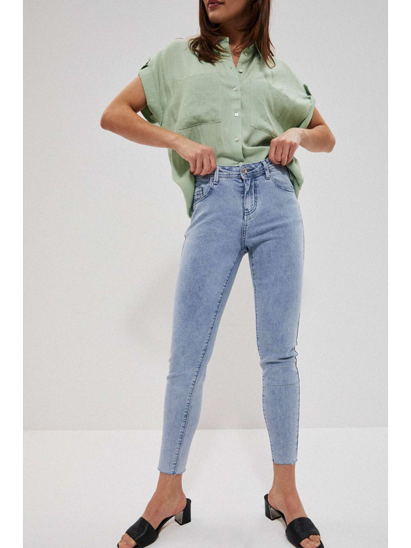 Moodo Svjetloplave traperice srednjeg struka s džepovima Moodo