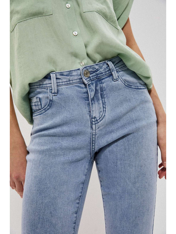 Moodo Svjetloplave traperice srednjeg struka s džepovima Moodo