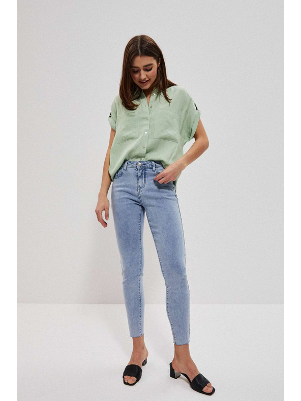 Moodo Svjetloplave traperice srednjeg struka s džepovima Moodo