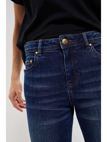 Moodo Tamno plave push up traperice sa srednjim strukom Moodo