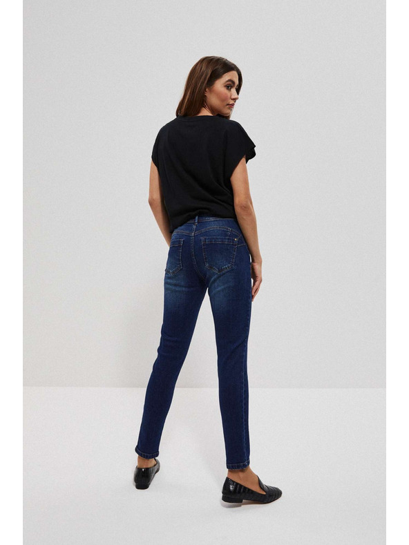 Moodo Tamno plave push up traperice sa srednjim strukom Moodo