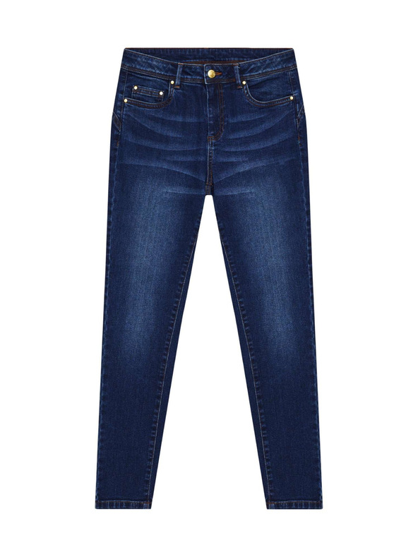 Moodo Tamno plave push up traperice sa srednjim strukom Moodo