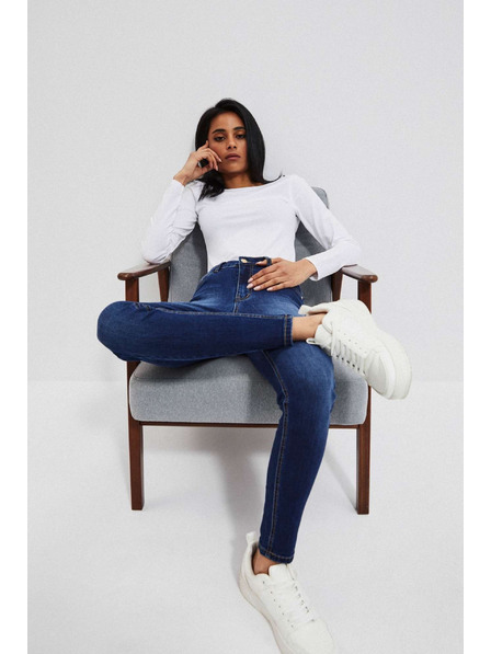 Moodo Push up traperice s oderinama na bedrima tamno plave Moodo