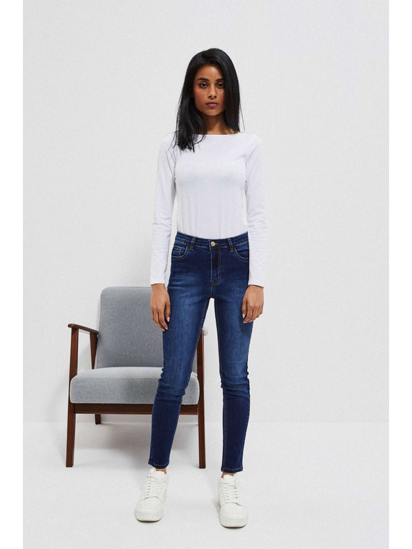 Moodo Push up traperice s oderinama na bedrima tamno plave Moodo