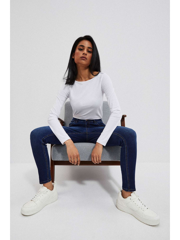 Moodo Push up traperice s oderinama na bedrima tamno plave Moodo