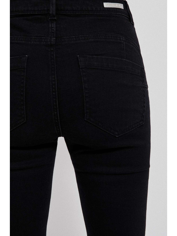 Moodo Uske traperice zapinjač na gumb i patent crne Moodo