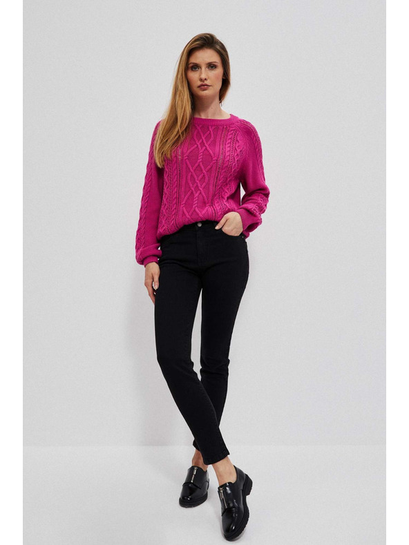 Moodo Uske traperice zapinjač na gumb i patent crne Moodo