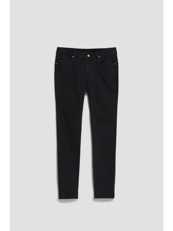 Moodo Uske traperice zapinjač na gumb i patent crne Moodo