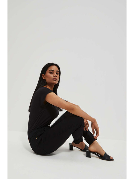 Moodo Skinny push up traperice oderanih rubova crne Moodo