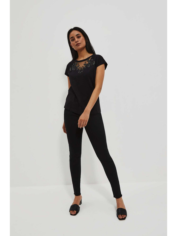 Moodo Skinny push up traperice oderanih rubova crne Moodo