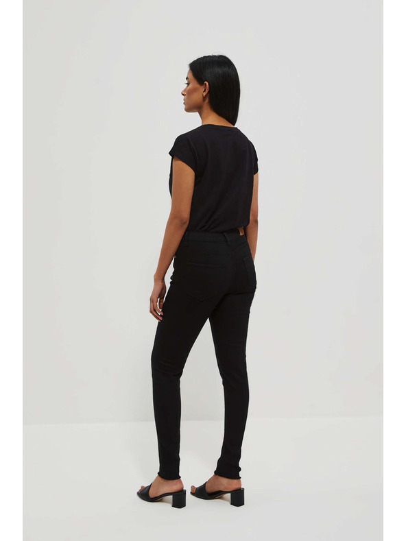 Moodo Skinny push up traperice oderanih rubova crne Moodo