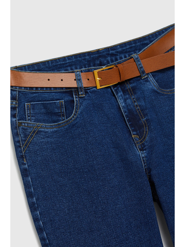 Moodo Tamno plave traperice s pojasom Moodo