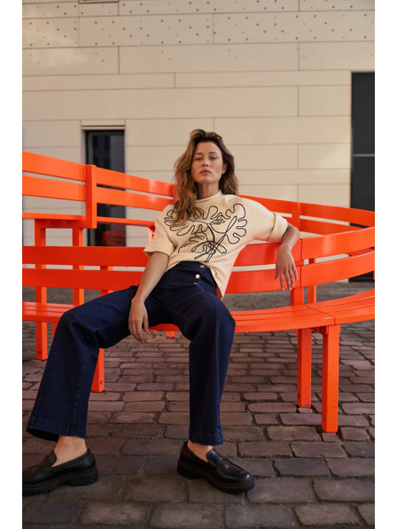 Moodo Tamno plave wide leg traperice Moodo