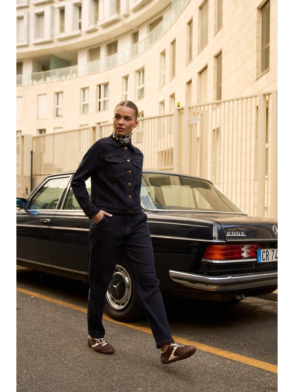 Moodo Tamno tamno plave traperice sa remenom Moodo