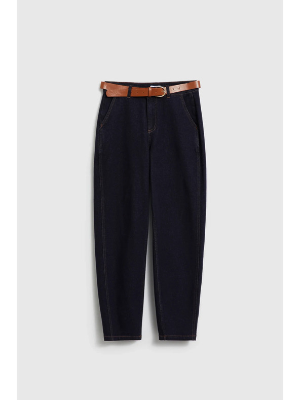 Moodo Tamno tamno plave traperice sa remenom Moodo