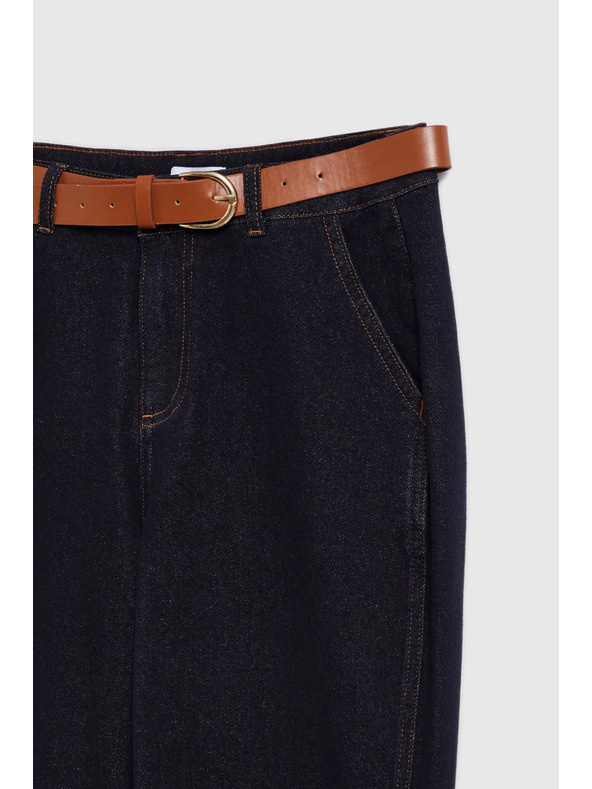 Moodo Tamno tamno plave traperice sa remenom Moodo