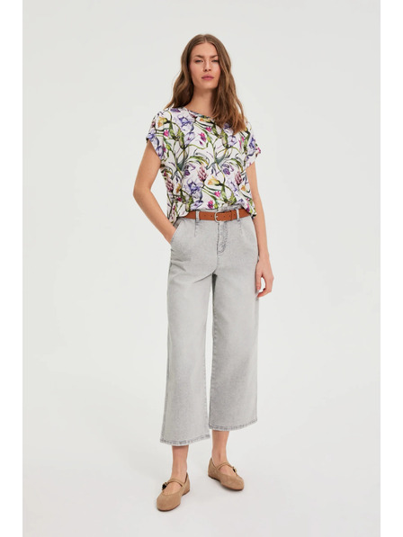 Moodo Traperice širokih nogavica sive Moodo