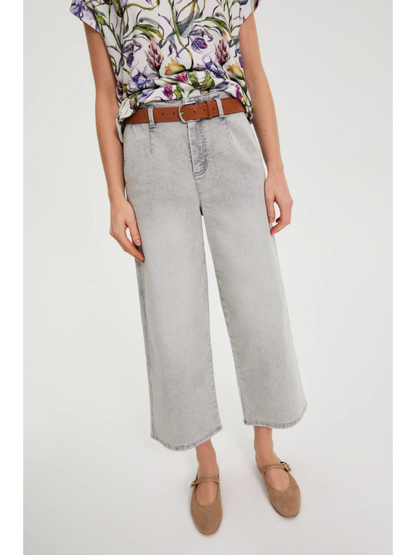 Moodo Traperice širokih nogavica sive Moodo