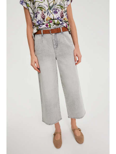 Moodo Traperice širokih nogavica sive Moodo