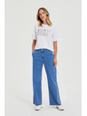 Moodo Traperice širokih nogavica plave Moodo