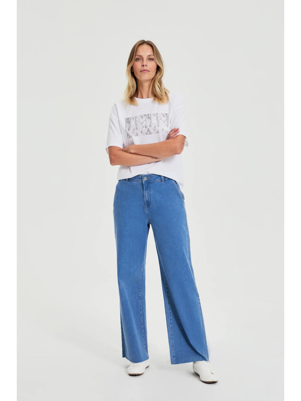 Moodo Traperice širokih nogavica plave Moodo