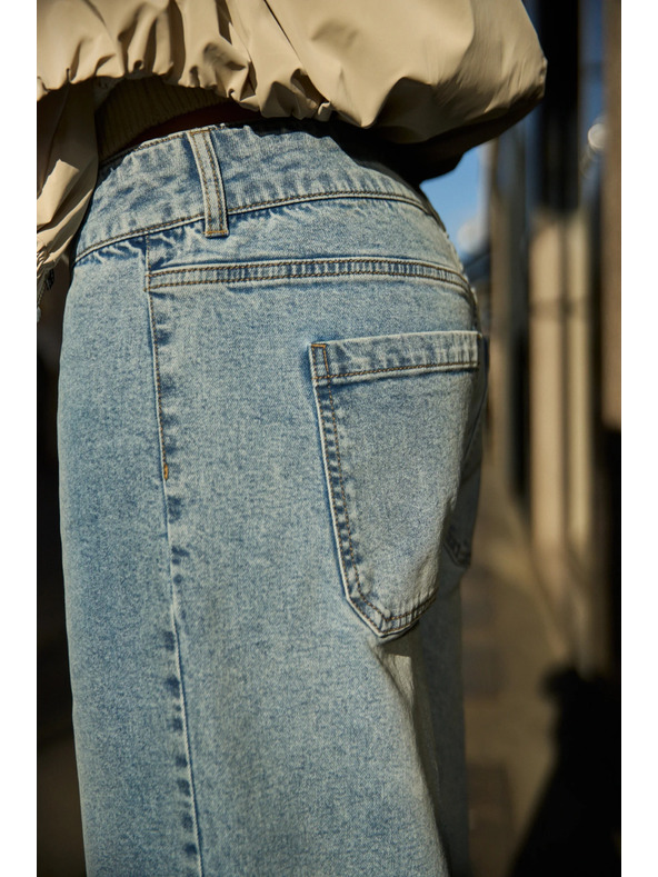 Moodo Traperice širokih nogavica svijetloplava Moodo