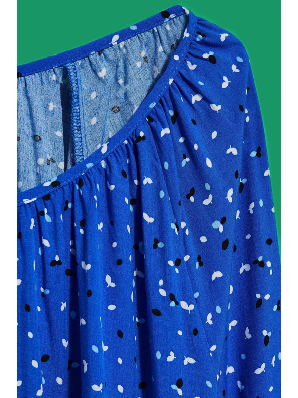 Moodo Uzorana košulja s čamac izrezom plava Moodo