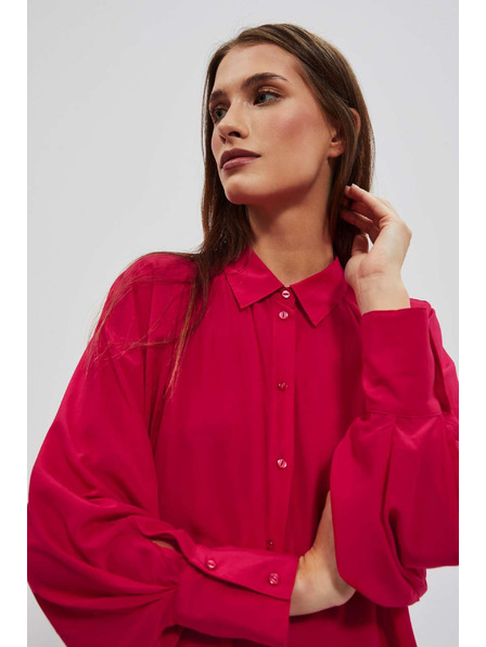 Moodo Crvena košulja s naboranim rukavima Moodo
