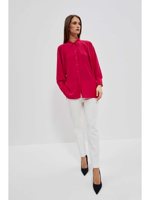 Moodo Crvena košulja s naboranim rukavima Moodo