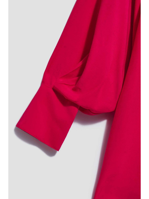 Moodo Crvena košulja s naboranim rukavima Moodo