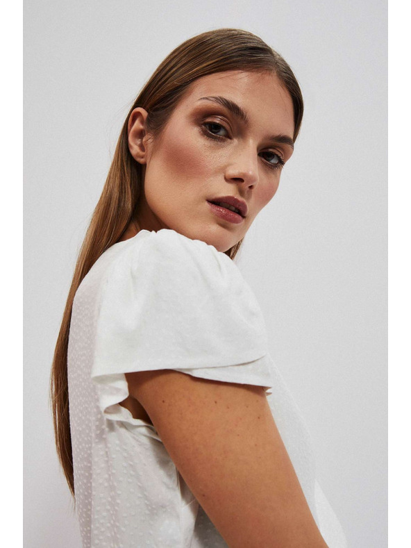 Moodo Biserasta bluza s ukrasnim rukavima Moodo