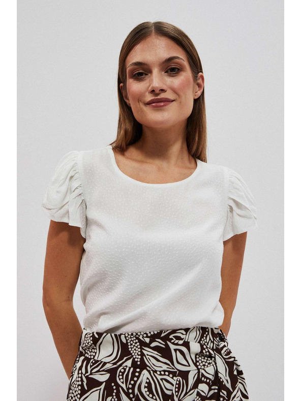 Moodo Biserasta bluza s ukrasnim rukavima Moodo