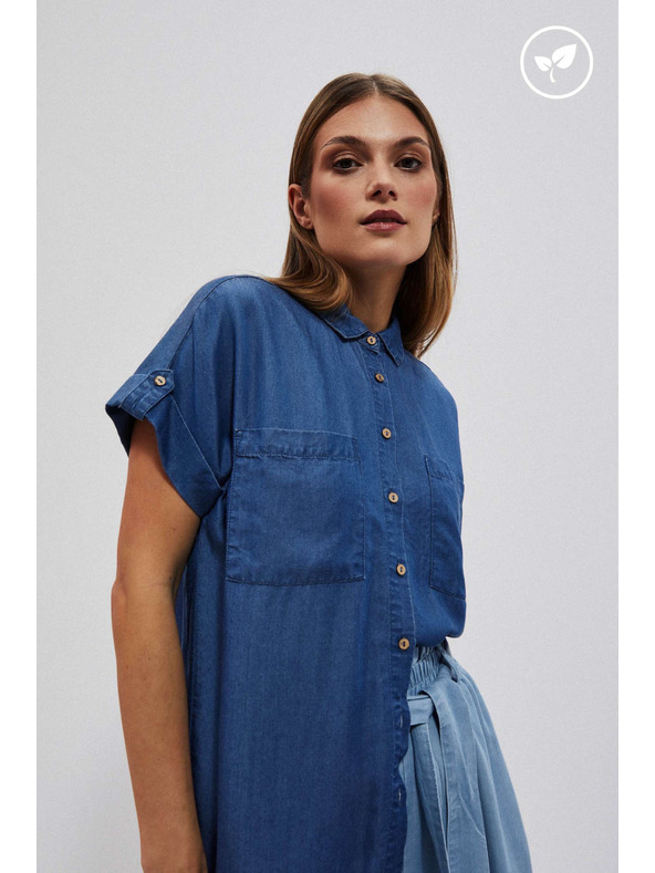 Moodo Tamno plava lyocell košulja Moodo