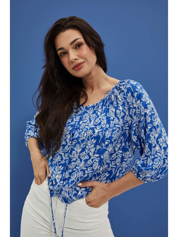 Moodo Uzorana košulja na gumbe plava Moodo