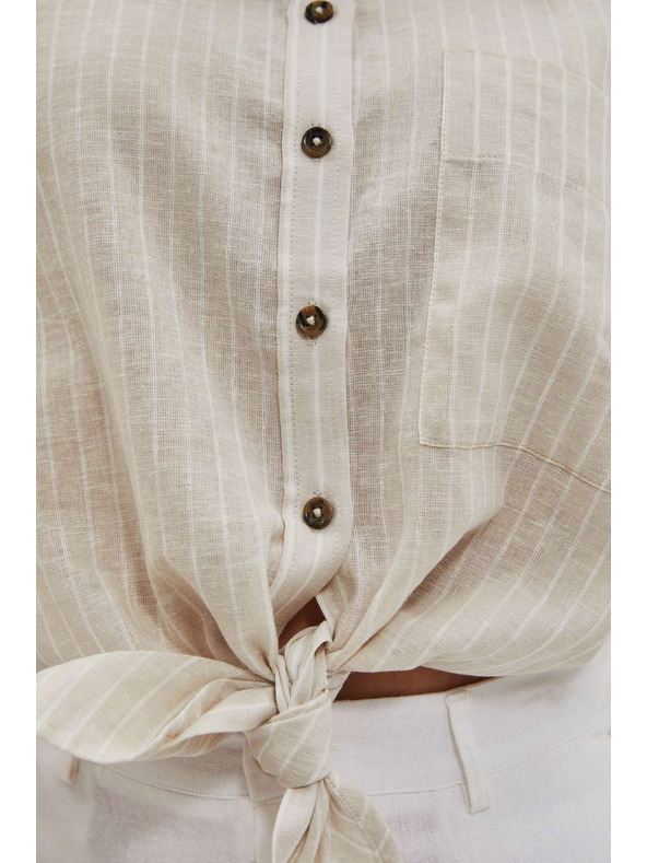 Moodo Lanena košulja sa vezivanjem Moodo