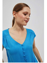 Moodo Azurna košuljasta majica sa zavezivanjem Moodo