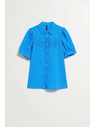Moodo Azurna košulja s naboranim rukavima Moodo