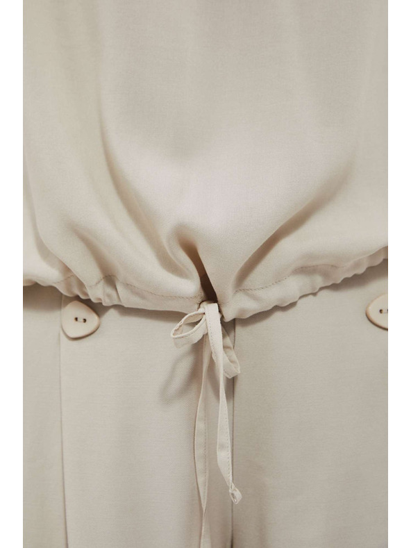 Moodo Pijesak smeđa košulja Moodo sa vezivanjem u struku i V-izrezom