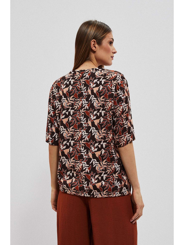 Moodo Tamnosmeđa bluza sa vezivanjem Moodo