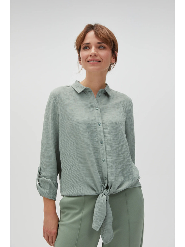 Moodo Maslinasta košulja Moodo sa vezivanjem