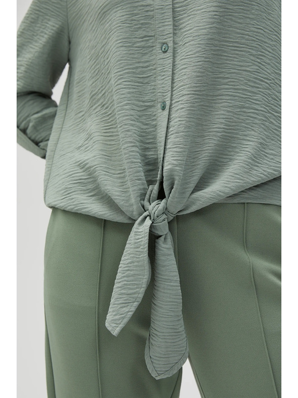 Moodo Maslinasta košulja Moodo sa vezivanjem