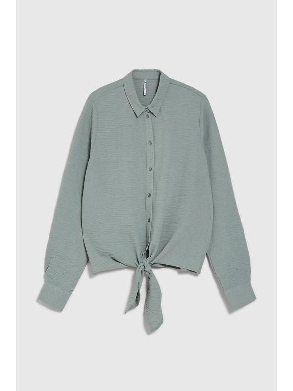 Moodo Maslinasta košulja Moodo sa vezivanjem