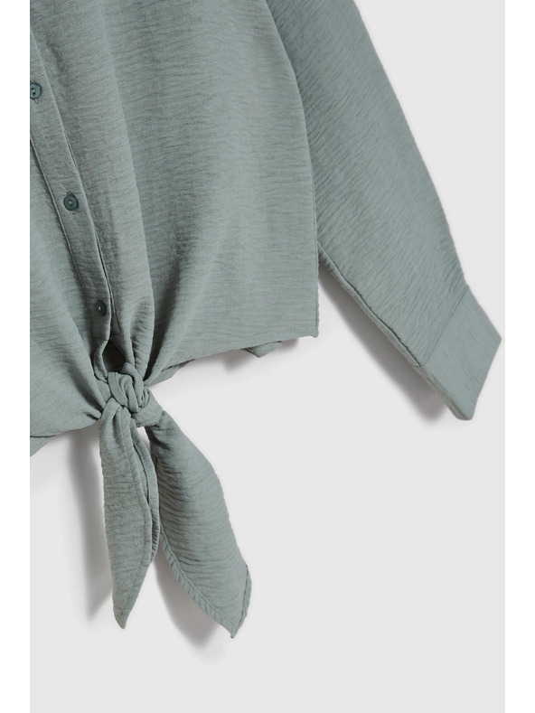 Moodo Maslinasta košulja Moodo sa vezivanjem