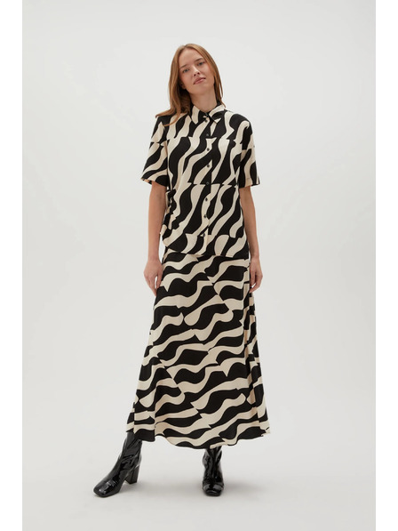 Moodo Viskozna košulja s kratkim rukavima crna Moodo