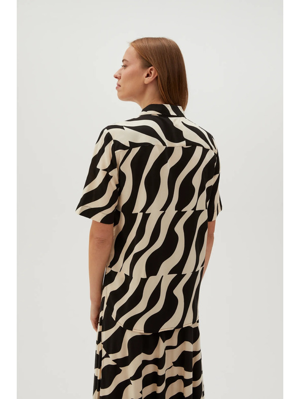 Moodo Viskozna košulja s kratkim rukavima crna Moodo