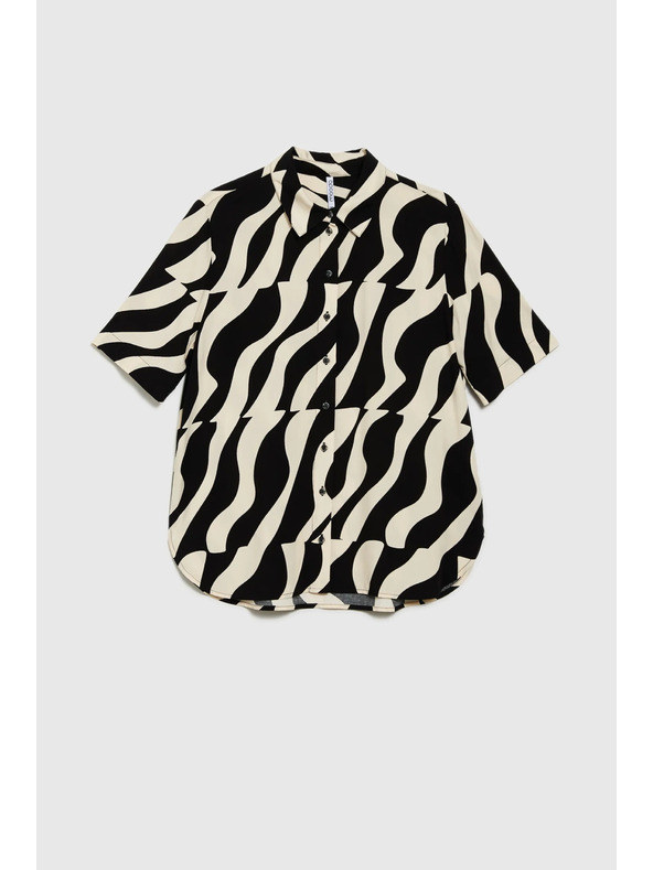 Moodo Viskozna košulja s kratkim rukavima crna Moodo