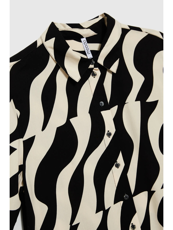 Moodo Viskozna košulja s kratkim rukavima crna Moodo