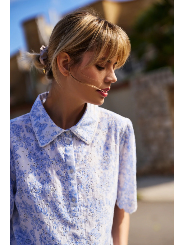 Moodo Bijela pamučna bluza Moodo