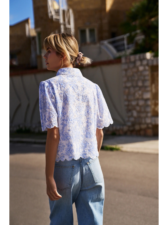 Moodo Bijela pamučna bluza Moodo